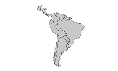 Latin America Map for website layouts,background,education, precise,customizable,Travel worldwide,map silhouette backdrop,earth geography, political,reports.Vector illustration map.