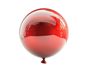 Classic red balloon with a glossy finish, floating against a clean background, evoking a sense of joy and celebration.