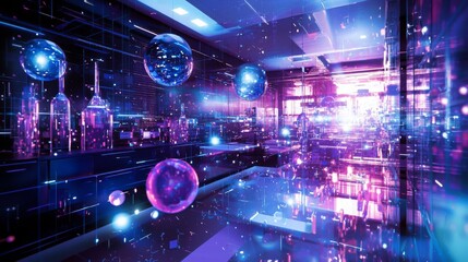 Fototapeta premium Futuristic Laboratory with Technological Elements
