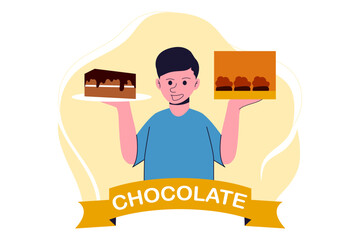 World Chocolate Day Flat Design Illustration
