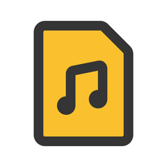 music file outline fill icon