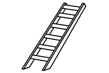  Line art of a Ladder. Vector illustration 