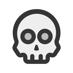 skull outline fill icon