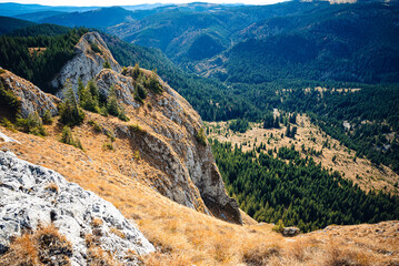 White stones illuminating the apuseni mountains in romania