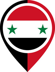 Map Icon Inside Syria Flag