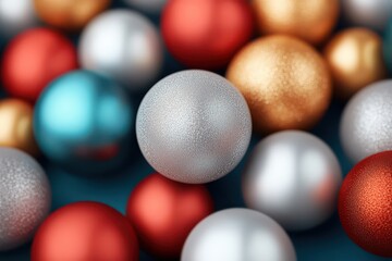 Naklejka premium Sparkling Holiday Ornaments with Intricate Glitter Designs for a Festive Touch