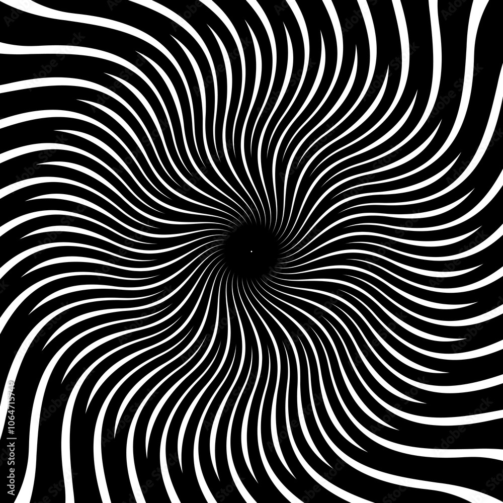 Poster geometric hypnotic spiral, concentric hypno circle. radial hypnotic twist motion background, concent