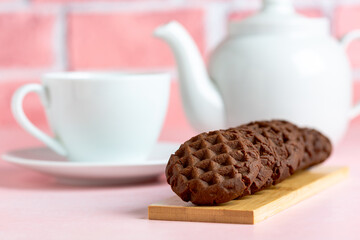 Chocolate cookies for tea or coffee.