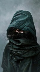 Mysterious Woman in the Rain: A Portrait of Inner Turmoil