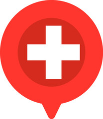 Obraz premium Switzerland Flag On Pin Icon