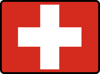 Obraz premium Switzerland Flag Smooth rectangle icon