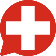 Obraz premium Chat Icon on Switzerland Flag