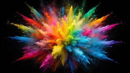 Colorful powder explosion on dark background, colorful, powder, explosion, vibrant, colorful, celebration, festival, vibrant