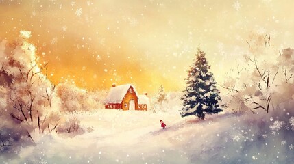 Naklejka premium Charming Children's Christmas Card with Bright Colors, Playful Designs, and HD Quality - Perfect for Spreading Holiday Cheer