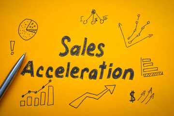 Handwritten notes on sales acceleration emphasizing revenue growth and market expansion.