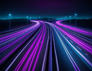 luces de neón en la carretera