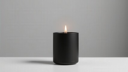 Black tea light candle holder with a soft flicker, perfect for a relaxing ambiance