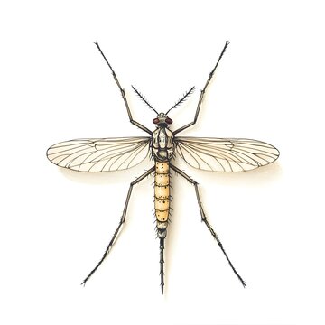 recommend clip art: Highly Detailed Mosquito with Precise Anatomical Rendering on White Background