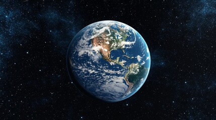 Futuristic Digital Representation of Earth in Space