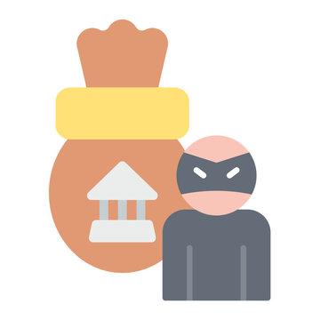 thief with money bag icon clip art preview