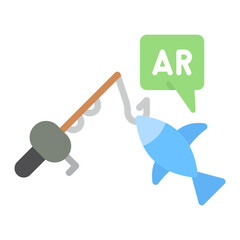 Ar Fishing icon vector image. Can be used for Augmented Reality.