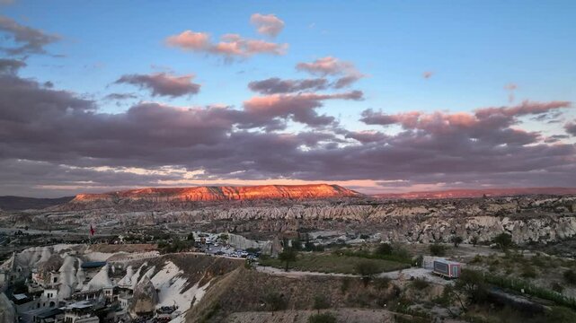 Beautiful landscape with sunset view in the region of capadocia in Turkey