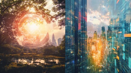 Fototapeta premium Connecting Two Eras in a Vibrant World