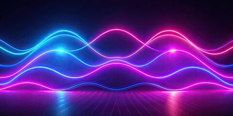 Naklejka premium Abstract background with glowing neon lines and ultraviolet waves , render, abstract, background