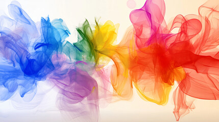 Fototapeta premium Colorful smoke swirls blending softly, creating vibrant abstract design