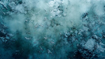 Aerial View of Abstract Icy Landscape with Frozen Patterns and Frosted Textures
