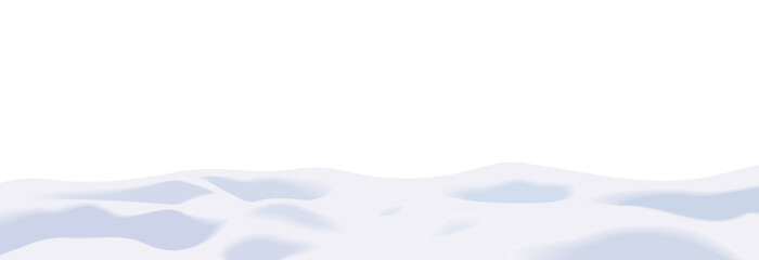 Christmas winter vector illustration of empty snowbanks field. Snow landscape, frozen hills, and snowdrifts decoration isolated on a transparent background