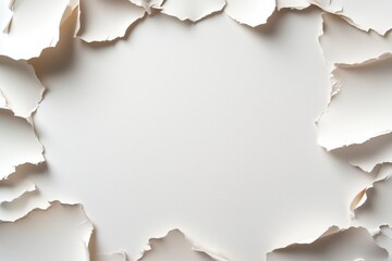 Obraz premium An off-white textured background with torn edges framing the center, giving a layered, raw paper effect and adding a vintage, handcrafted feel