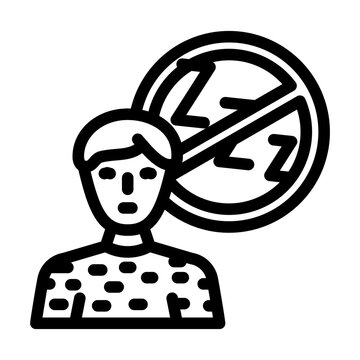 recommend clip art: difficulty sleeping disease symptom line icon vector. difficulty sleeping disease symptom sign. isolated contour symbol black illustration