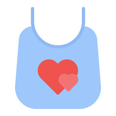 Baby Bib icon vector image. Can be used for Baby Shower.