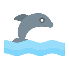 Dolphin icon vector image. Can be used for Beach Resort.