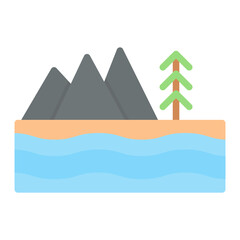 Pebble Beach icon vector image. Can be used for Beach Resort.