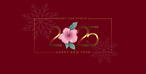 Fototapeta premium Merry Christmas And Happy New Year 2025 Stunning And Very Beautiful Design