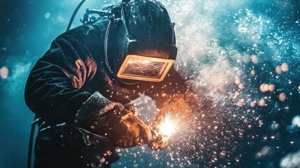 Fototapeta premium Discuss the unique challenges faced by underwater welders