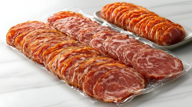 Sliced Cured Meat in Vacuum Packaging - High-Quality Gourmet Charcuterie