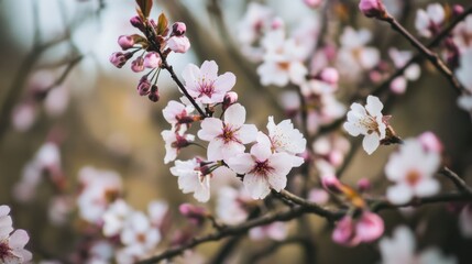 Obraz premium Delicate Cherry Blossoms in Springtime Beauty