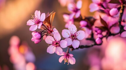 Beautiful Pink Cherry Blossom in Soft Focus