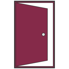 maroon open door icon