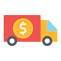Cash Transfer Vehicle icon vector image. Can be used for Trading.