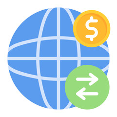 Global Cash Transfer icon vector image. Can be used for Trading.