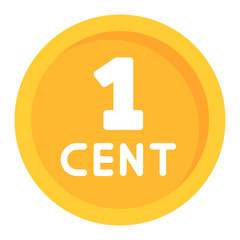 One Cent Coins icon vector image. Can be used for Trading.