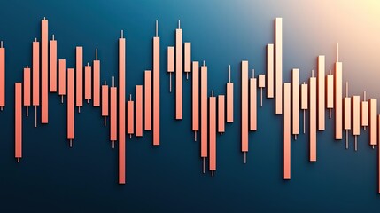 Obraz premium A close-up view of a stock market candlestick chart, illustrating market trends and price movements in a visually appealing style.