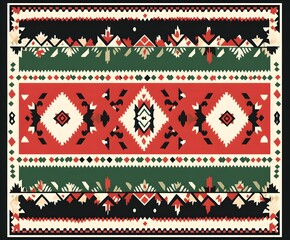 Geometric Red and Black Tribal Pattern