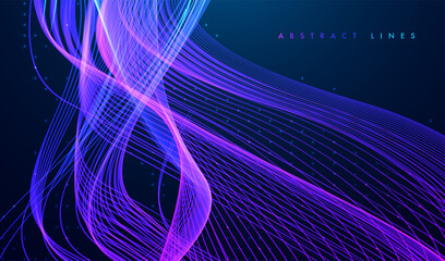 Abstract colored dynamic waves. Modern abstract cover. Colorful curve lines. Graphic concept for your design. Adobe Illustrator Artwork