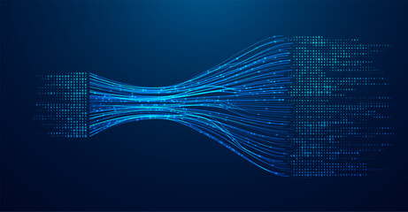 Abstract infographics visualization. Big data code representation. Futuristic network or business analytics. Graphic concept for your design. Adobe Illustrator Artwork