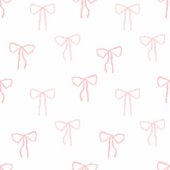 Beautiful seamless pattern with hand drawn bows. Ready background print.